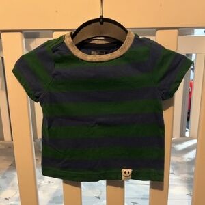 Blue and green striped Gymboree shirt, Size 3-6 months